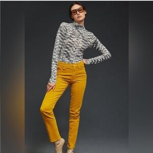 Mother Mid Rise Dazzler Ankle Hopscotch‎ In Honey Corduroy Size 33 NWOT